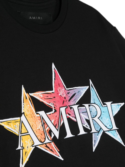 Shop Amiri Stars Logo-print Cotton T-shirt In Black