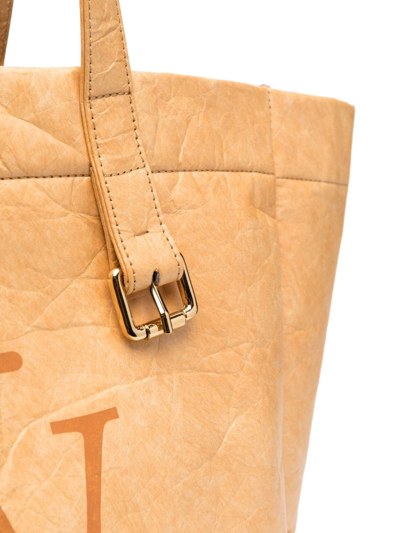 Shop Jw Anderson Logo-print Faux-leather Tote Bag In Neutrals