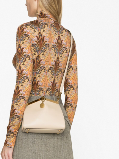 Shop Etro Vela Leather Shoulder Bag In Neutrals