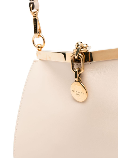 Etro Vela Leather Shoulder Bag In Neutrals