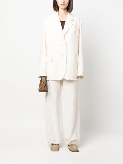 Acne Studios Drawstring-detail Palazzo Pants In White
