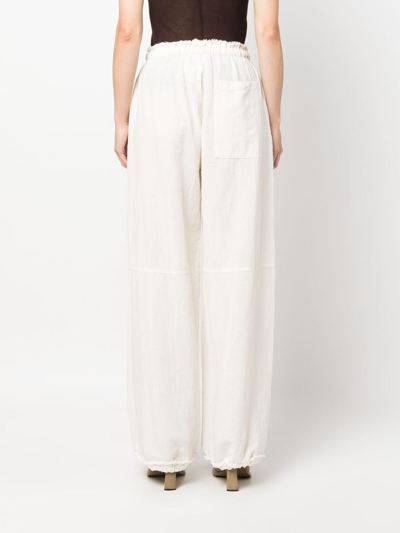 Acne Studios Drawstring-detail Palazzo Pants In White