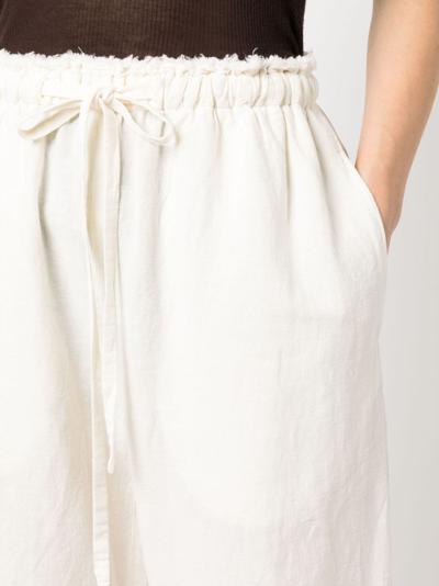 Acne Studios Drawstring-detail Palazzo Pants In White