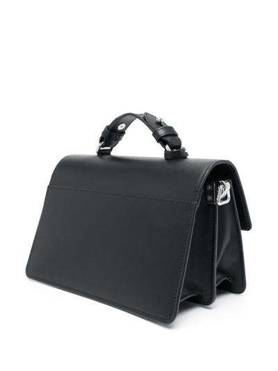 Shop Kenzo Logo-debossed Leather Tote Bag In Black