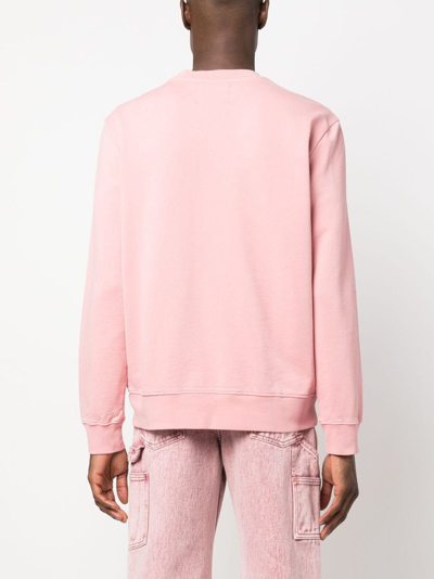 Shop Les Hommes Snake-print Crew-neck Sweatshirt In Pink