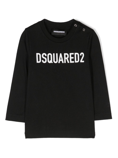 Shop Dsquared2 Logo-print Long-sleeve T-shirt In Black