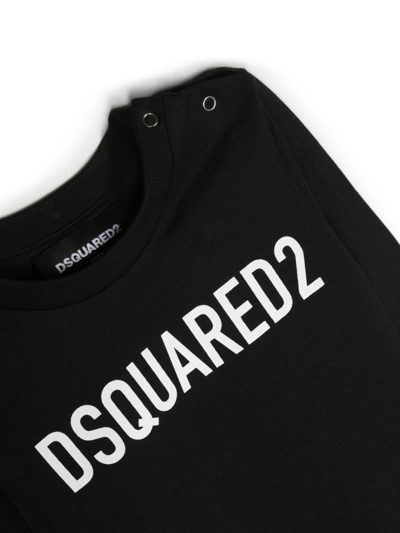 Dsquared2 Logo-print Long-sleeved T-shirt In Black
