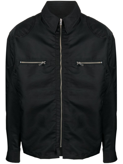 Shop Gmbh Zip-up Shirt Jacket In Black