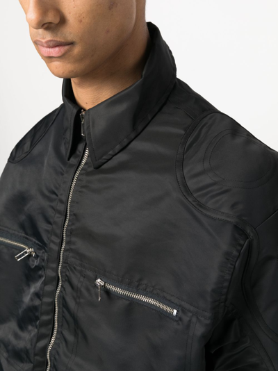 Shop Gmbh Zip-up Shirt Jacket In Black