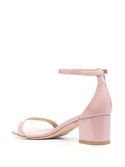 Shop Stuart Weitzman Simplecurve 50mm Sandals In Pink