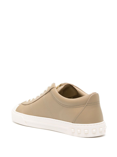 Shop Valentino Cityplanet Studded Low-top Sneakers In Neutrals