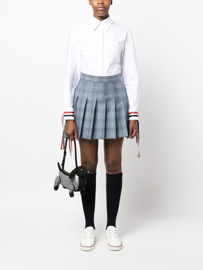 Thom Browne Contrast-cuffs Oxford Shirt In White