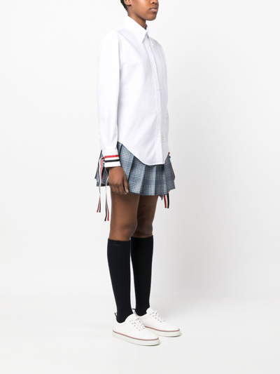 Thom Browne Contrast-cuffs Oxford Shirt In White