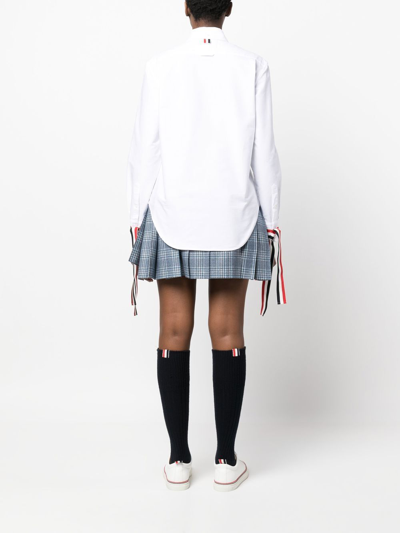 Thom Browne Contrast-cuffs Oxford Shirt In White