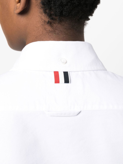 Thom Browne Contrast-cuffs Oxford Shirt In White