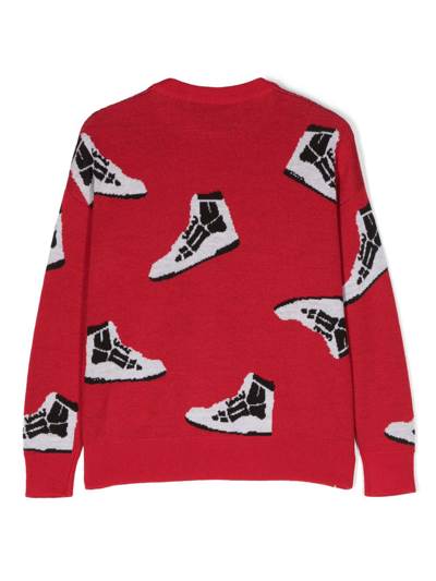 Shop Amiri Patterned Intarsia-knit Wool Sweater In Red