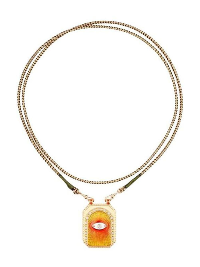 Shop Marie Lichtenberg 18kt Yellow Gold Eye Protect Multi-stone Necklace