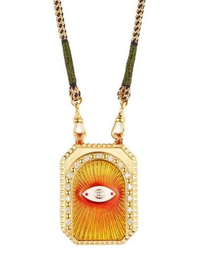 Shop Marie Lichtenberg 18kt Yellow Gold Eye Protect Multi-stone Necklace