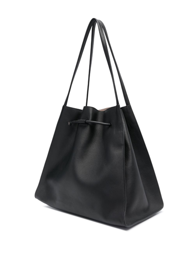 Shop Lanvin Medium Sequence Leather Shoulder Bag In Black