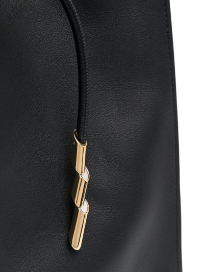 Lanvin Medium Sequence Leather Shoulder Bag In Black