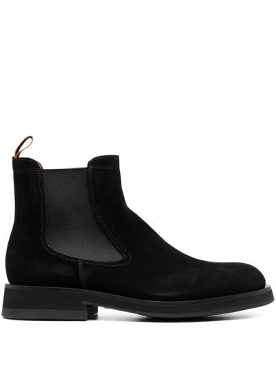 Shop Santoni 35mm Suede Chelsea Boots In Black