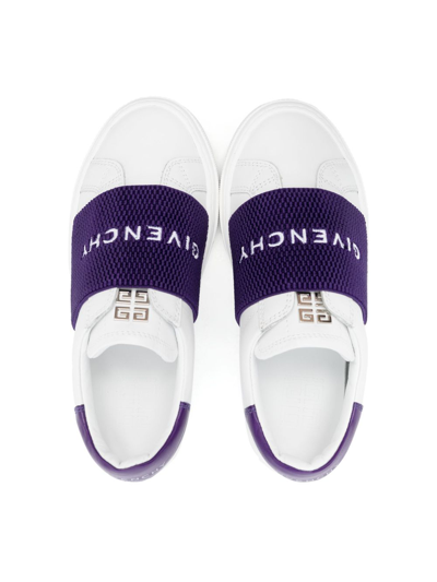Shop Givenchy Embroidered-logo Slip-on Sneakers In White