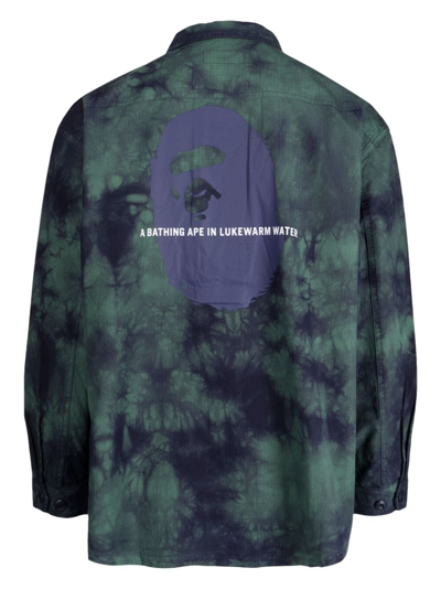 Shop A Bathing Ape Camouflage-print Military Jacket In Green