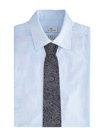 Shop Etro Paisley-pattern Silk Tie In Blue