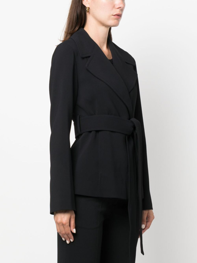 Shop Joseph Notched-lapels Wrap-design Blazer In Black