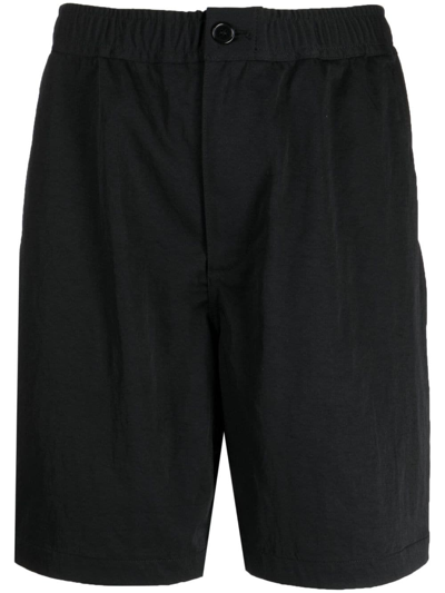 Shop Danton Mid-rise Elasticated-waist Shorts In Black