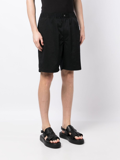 Shop Danton Mid-rise Elasticated-waist Shorts In Black