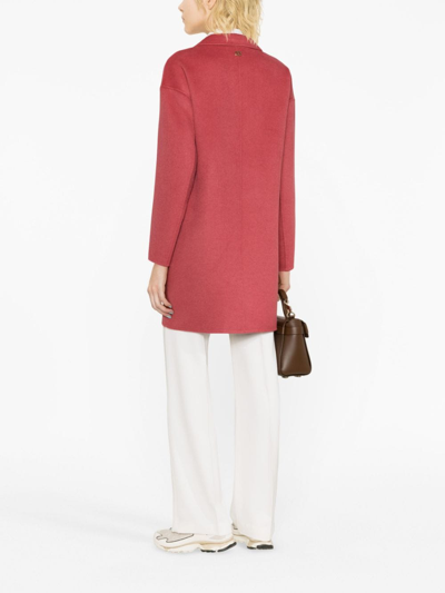 Twinset Single-breasted Wool-blend Coat In Pink