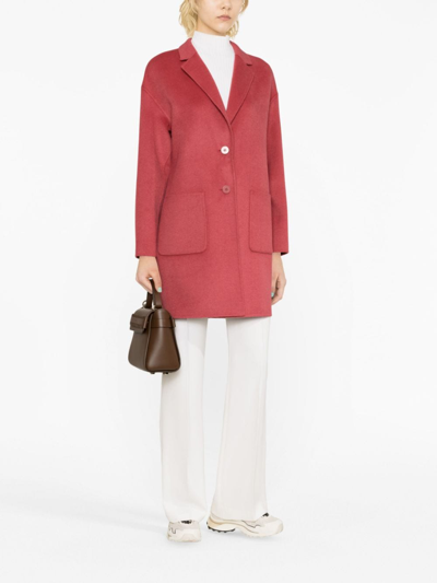 Twinset Single-breasted Wool-blend Coat In Pink