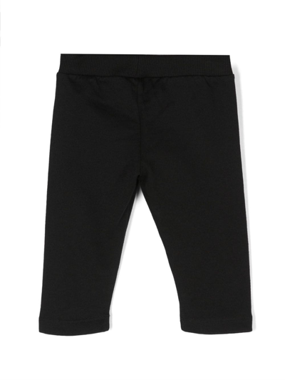 Shop Moschino Logo-print Cotton Leggings In Black