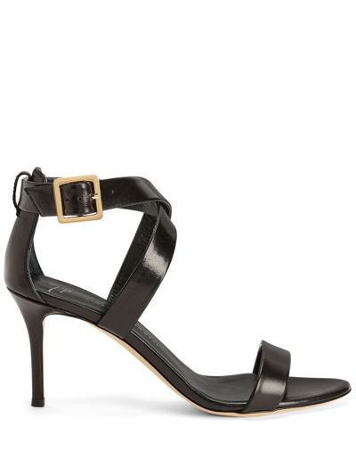 Shop Giuseppe Zanotti Ellie 80mm Leather Sandals In Black