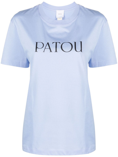 Shop Patou Logo-print Organic Cotton T-shirt In Blue