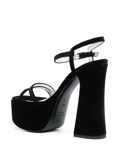 Shop Philosophy Di Lorenzo Serafini 140mm Velvet-finish Sandals In Black