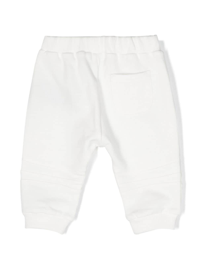 Shop Balmain Logo-print Cotton Track Pants In White