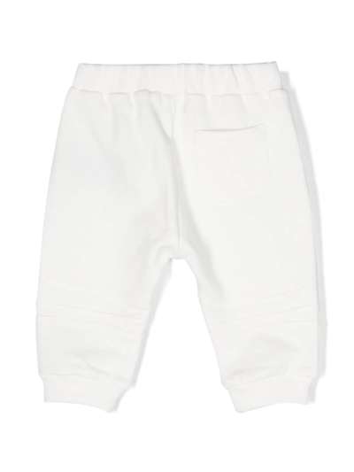 Balmain Logo-print Cotton Track Pants In White