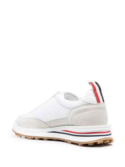 Shop Thom Browne Mesh-panel Low-top Sneakers In White