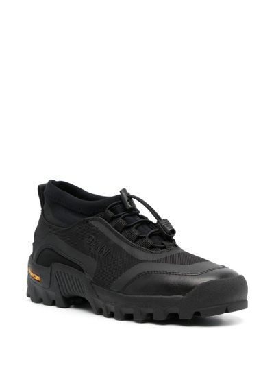Ganni Low-top Drawstring Sneakers In Black