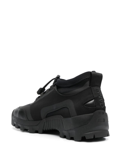 Ganni Low-top Drawstring Sneakers In Black