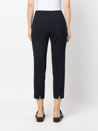 Shop Peserico Cropped Tailored Trousers In Blue