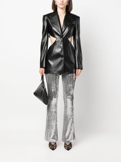 Shop Philosophy Di Lorenzo Serafini High-waisted Flared Sequinned Trousers In Silver