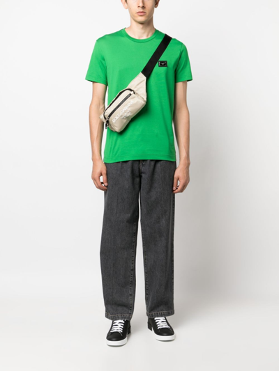 Shop Dolce & Gabbana Logo-print Zipped Belt Bag In Neutrals