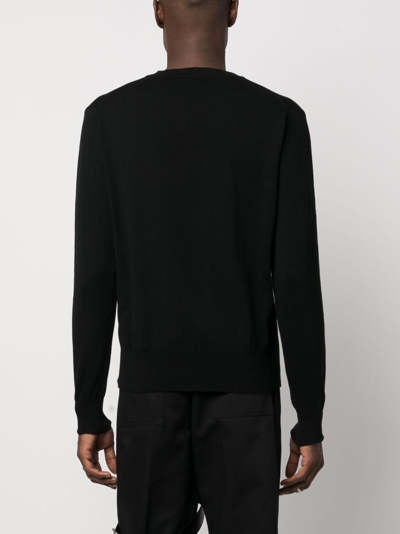 Vivienne Westwood 'alex' Black Crewneck Sweater With Orb Logo Detail On The Front In Black