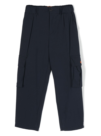 Shop Missoni Logo-patch Cargo Trousers In Blue