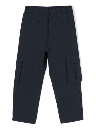 Shop Missoni Logo-patch Cargo Trousers In Blue