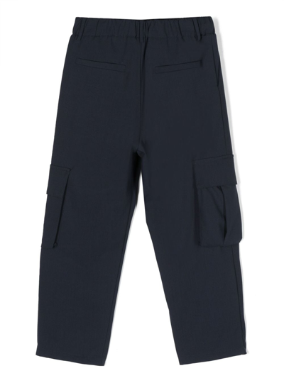 Missoni Logo-patch Cargo Trousers In Blue