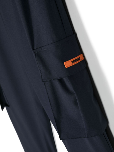 Missoni Logo-patch Cargo Trousers In Blue